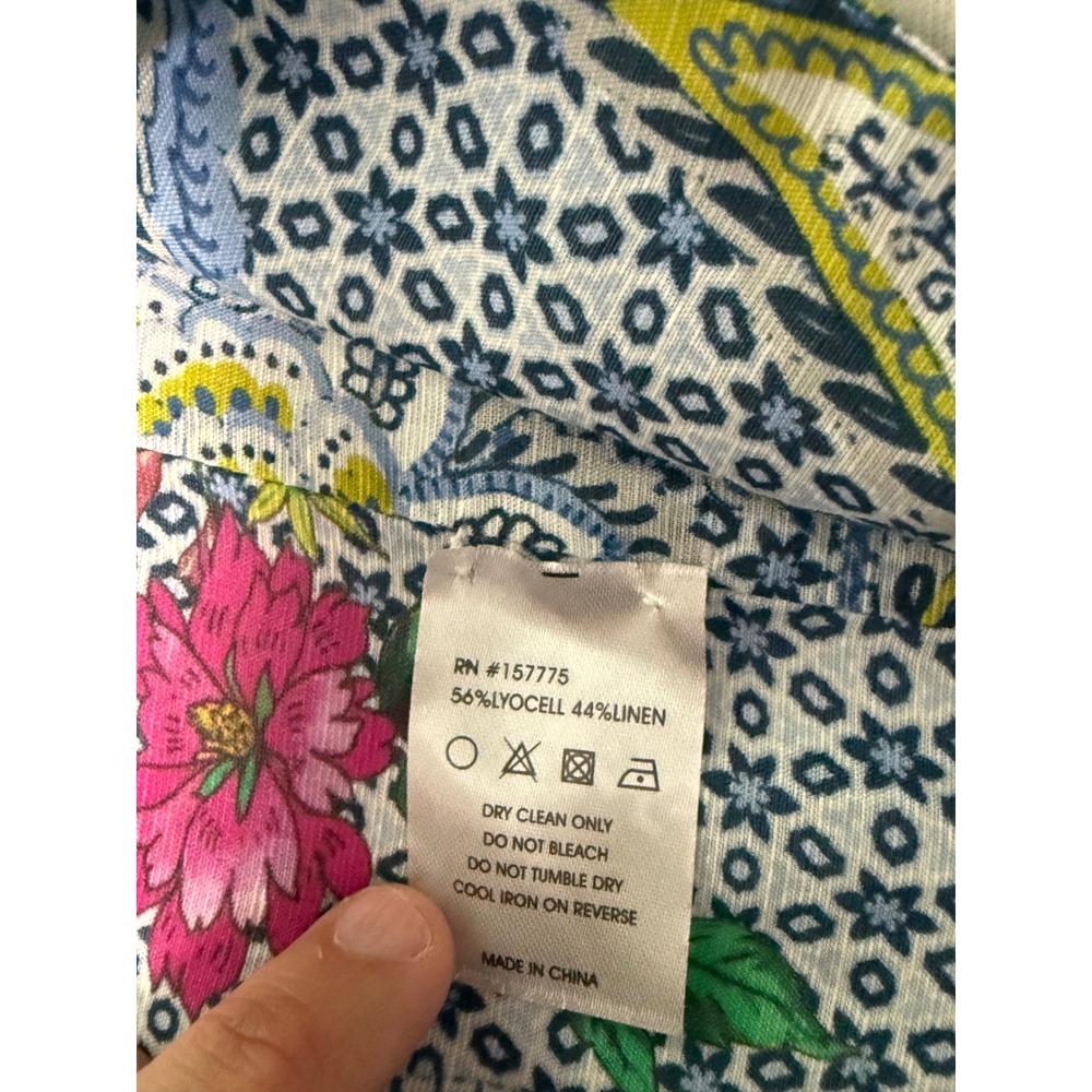 Caballero Kinsley Blazer Balinese Floral Linen Blend Open Front Jacket CA5048 L - Picture 7 of 7